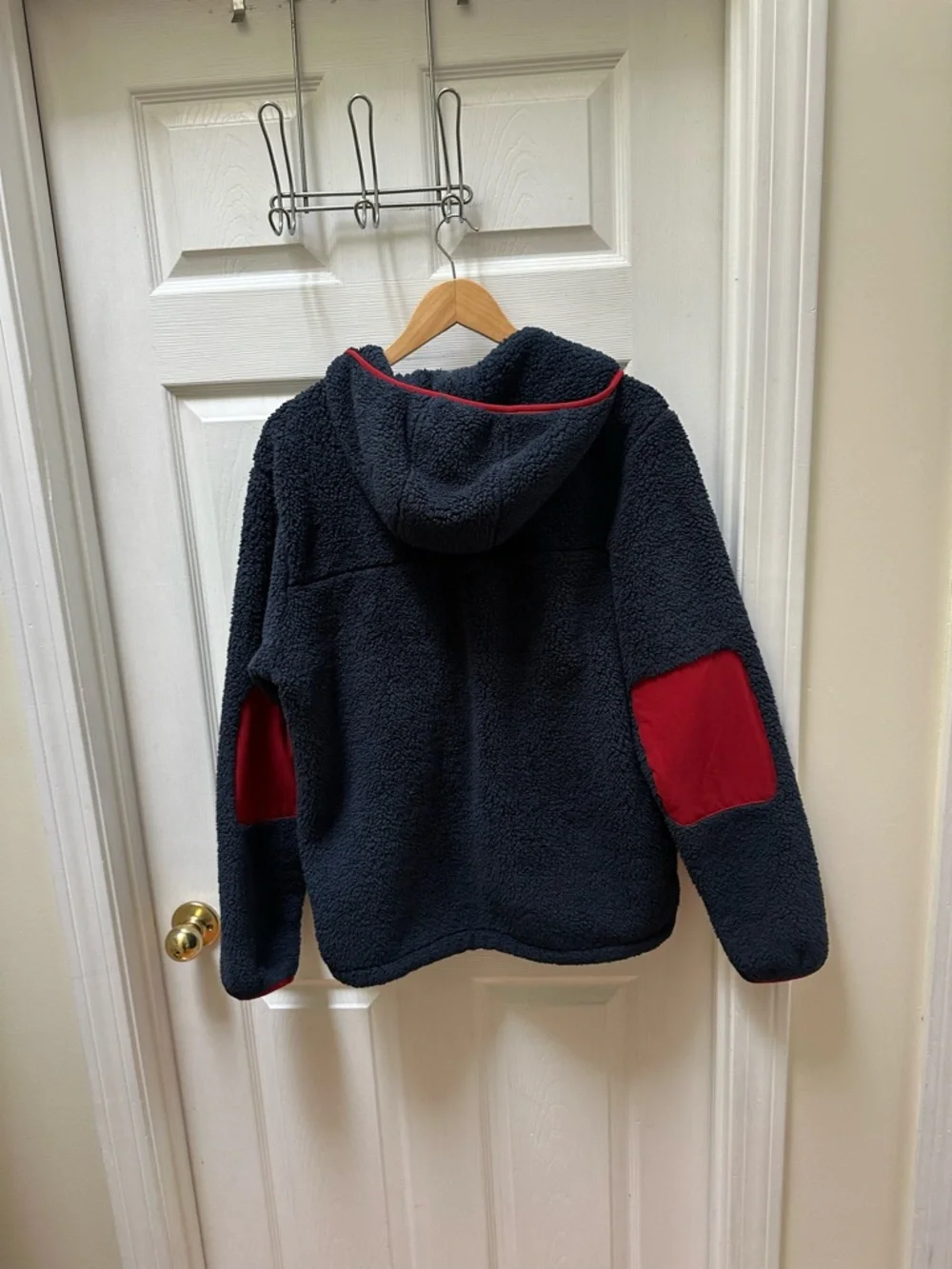 The North Face Campshire Fleece Pullover Hoodie Men's navy blue red fur sherpa M